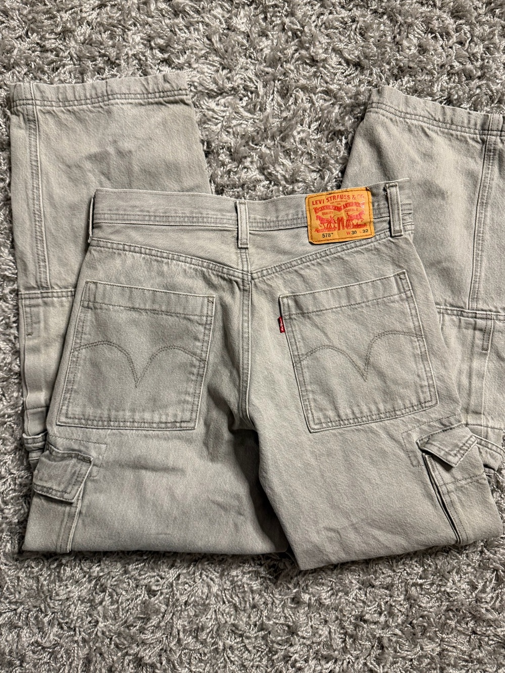 Levi 578 Gray Cargo Jeans 30x32